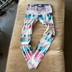 Brand Mother Pants jeans cut Style 25z skinny soft fabric satin smooth.tie dye